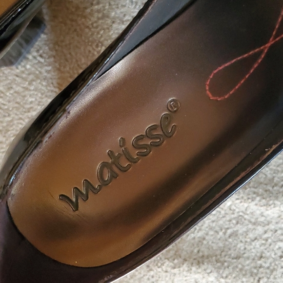 EUC Matisse heels leather upper size 7M brown black shiny glossy - Picture 11 of 11